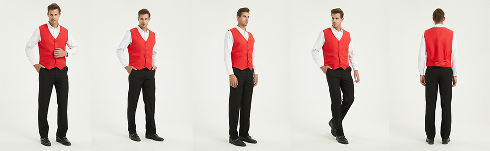 TOPTIE Men Women Button Work Vest For Supermarket Employee Clerk Volunteer Staff Waiter Bartender Uniform