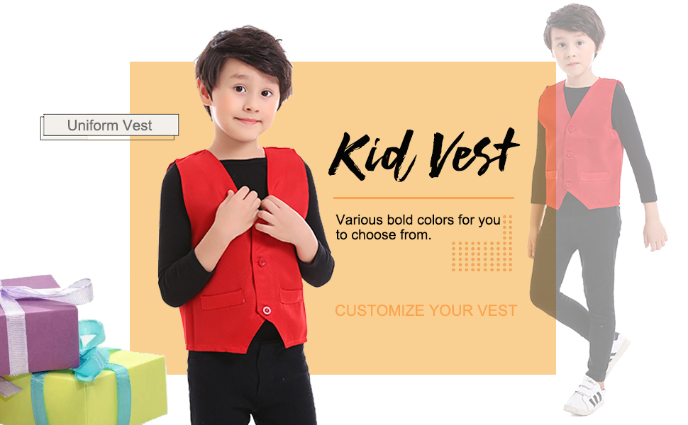 TopTie Kid Vest Volunteer Activity Waistcoat Party Costume Vests