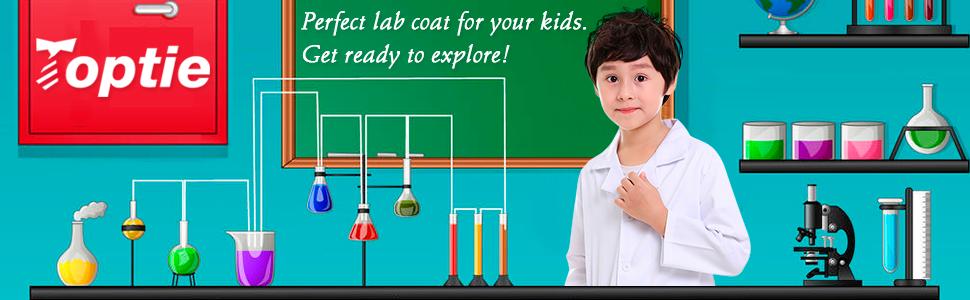 TOPTIE Lab Coats for Kid Scientists or Doctors, 2 Pockets
