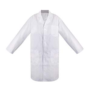 TopTie Unisex White Coat with Three Pockets