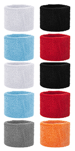 GOGO 100 Pieces Sports Wristbands Terry Cloth Sweatbands 3 Inches