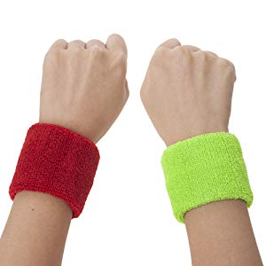 GOGO 12 Pieces Wrist Sweatbands for Children, 3" x 2-1/8" Sports Wristband