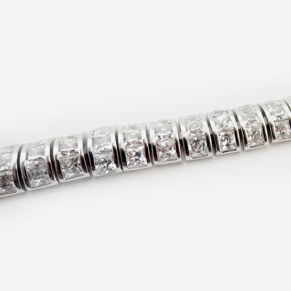 Elegance by Carbonneau B-2303-AS-Clear Antique Silver Clear CZ Crystal Bracelet 2303