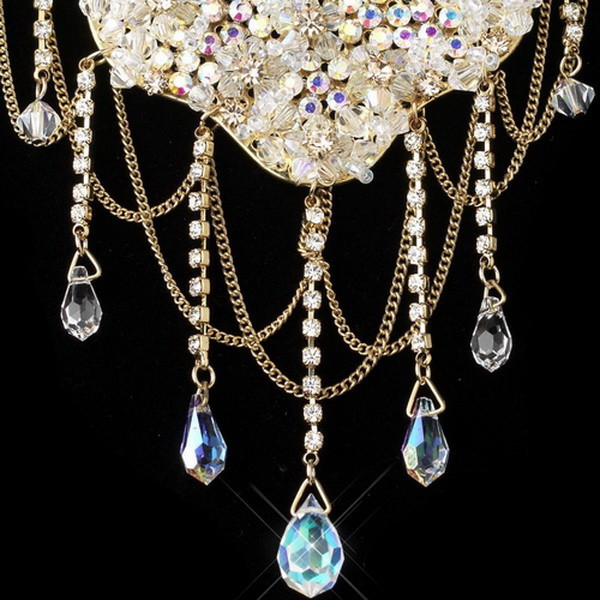 Elegance by Carbonneau NE-6507-G-AB Gold AB & Light Topaz Crystal Jewelry Set 6507