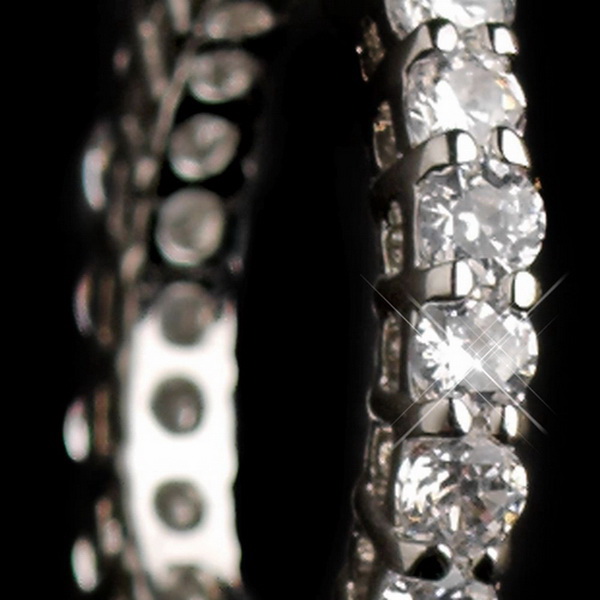 Elegance by Carbonneau E-82015-RD-CL Rhodium Clear CZ Crystal Hoop Earrings 82015