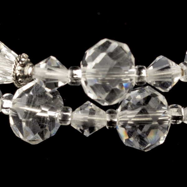 Elegance by Carbonneau B-9714-S-CL Silver Clear Swarovski Crystal Coil Adjustable Stretch Bracelet 9714