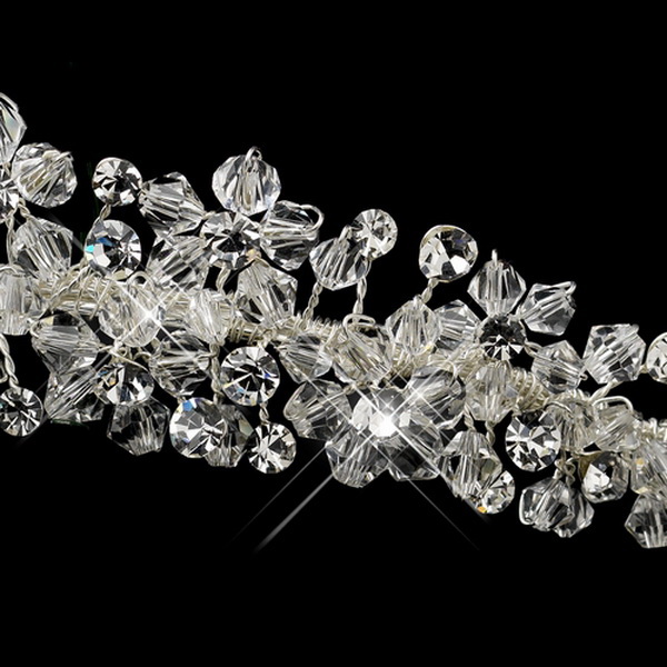 Elegance by Carbonneau HP-6356-S-Clear Silver Clear Swarovski Crystal & Rhinestone Headband Tiara Headpiece 6356