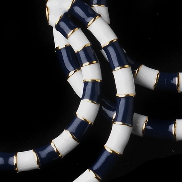 Elegance by Carbonneau E-8403-G-Blue Gold Blue Hoop Fashion Earrings 8403