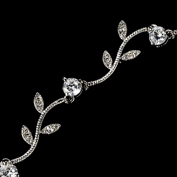 Elegance by Carbonneau B-2113-AS-Clear Silver & Cubic Zirconia Vine Bracelet B 2113