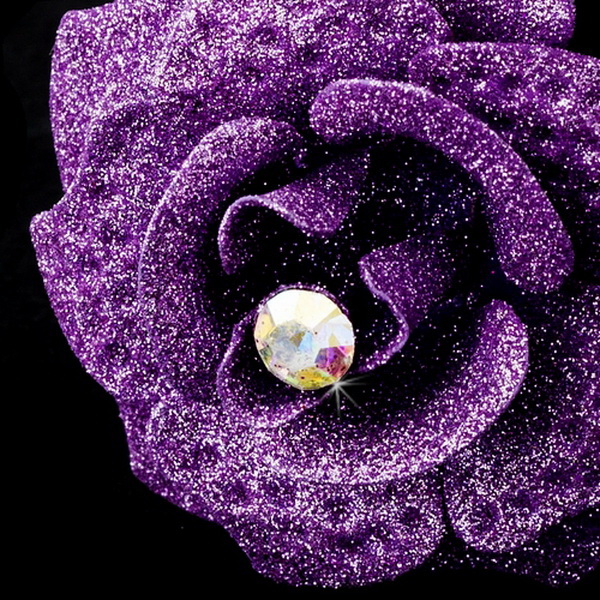 Elegance by Carbonneau Pin-900-Lilac Lilac Glitter Crystal Bridal Hair Pin 900