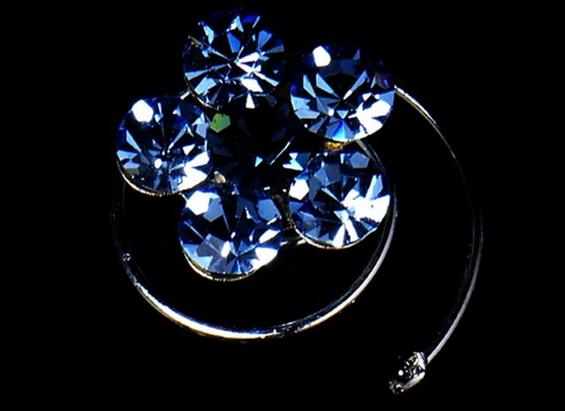 Elegance by Carbonneau Twist-1-MultiBlue 12 Delightful Silver Light & Dark Blue Rhinestone Flower Twist-Ins 01