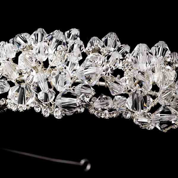 Elegance by Carbonneau HP-9992-S-Clear Silver Clear Swarovski Crystal Headband Headpiece 9992