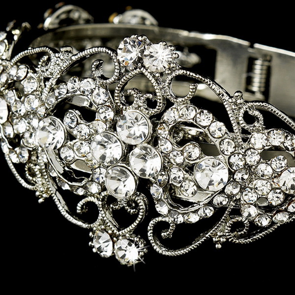 Elegance by Carbonneau B-8260 Silver Vintage Bridal Bracelet B 8260