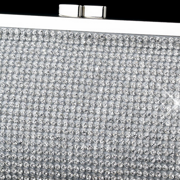 Elegance by Carbonneau EB-332-S-Clear Silver Clear Crystal Evening Bag 332