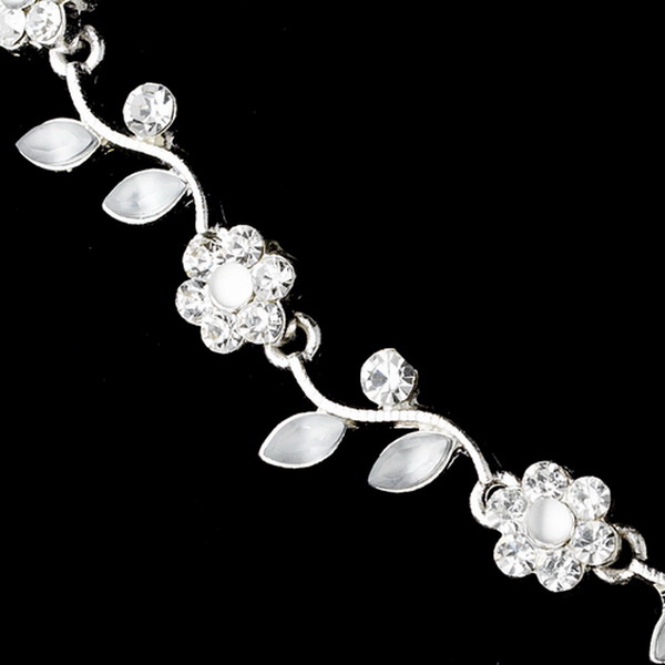Elegance by Carbonneau NEB-6570-Silver-Clear Necklace Earring Bracelet Set 6570 Silver Clear