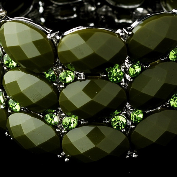 Elegance by Carbonneau B-7230-Olive Olive Bangle Bracelet 7230