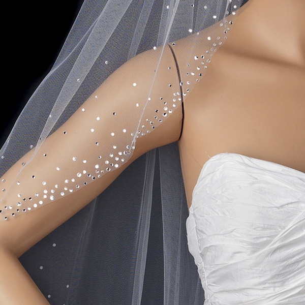Elegance by Carbonneau V-137-1F Bridal Wedding Single Layer Fingertip Length Veil 137 1F