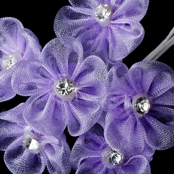 Elegance by Carbonneau BQ-4920-Lilac Lovely Lilac Flower & Rhinestone Bunch 4920