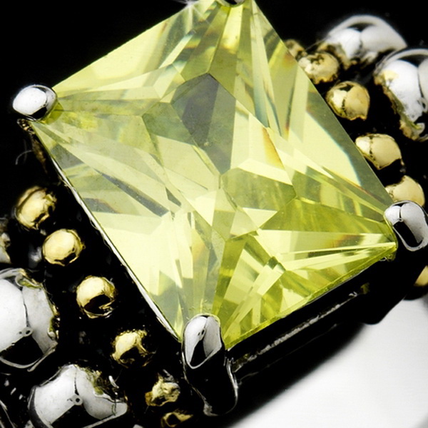 Elegance by Carbonneau Ring-2891 Brilliant Designer Inspired Silver Emerald Cut Mint Green CZ Ring 2891