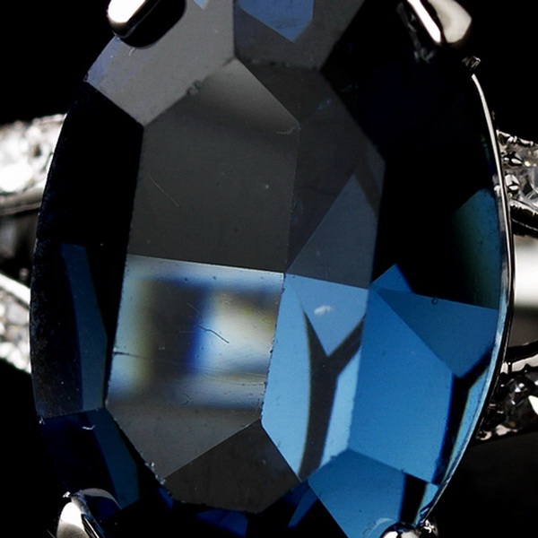 Elegance by Carbonneau Ring-9186-Blue Blue Sapphire in Silver Clear Setting Ring 9186