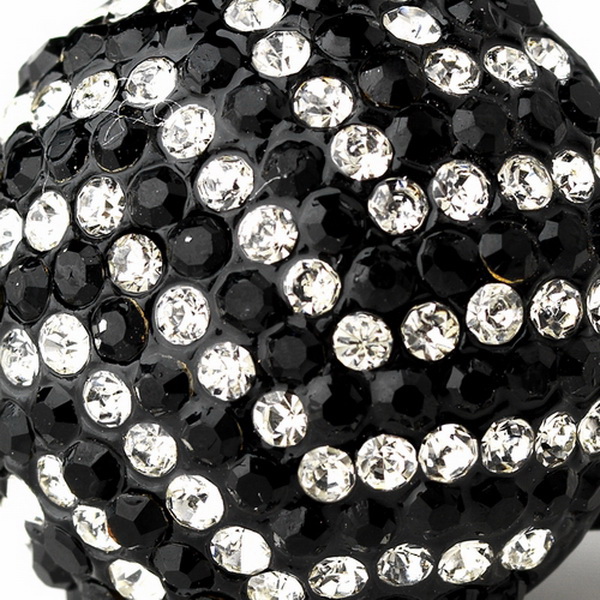 Elegance by Carbonneau Ring-951-Black-Mix Black and Silver Clear Pave Ball Ring 951