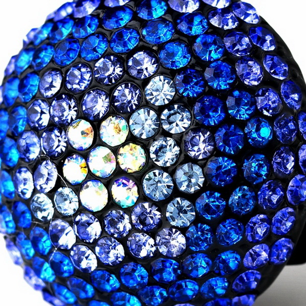 Elegance by Carbonneau Ring-951-Blue Blue Mix Pave Ball Ring 951