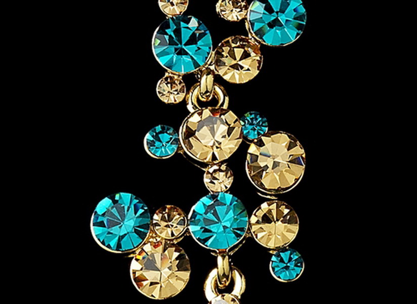 Elegance by Carbonneau E-938-Gold-Turquoise Earring 938 Gold Turquoise