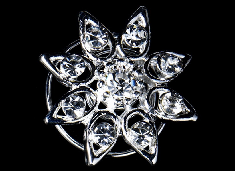 Elegance by Carbonneau Twist-KSP0167 24 Exquisite Silver Clear Starburst Twist-Ins 0167