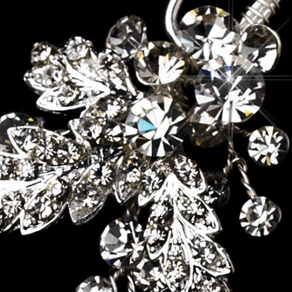 Elegance by Carbonneau Pin-121 Beautiful Sparkling Rhinestone Vine Bridal Hair Pin 121 Silver