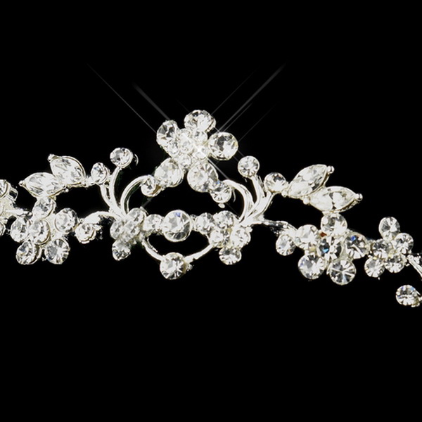 Elegance by Carbonneau HP-6213-S-Clear Silver Clear Headpiece Bridal Tiara 6213