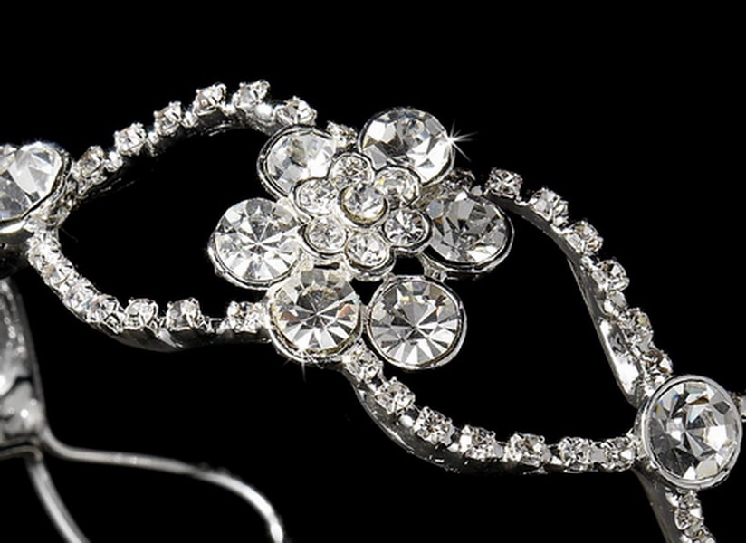 Elegance by Carbonneau B-8306 Silver Clear Floral Bracelet B 8306