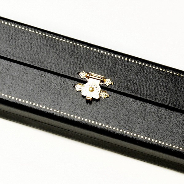 Elegance by Carbonneau Jewelry-Box-13 Black Leatherette Gold Trim Jewelry Box 13