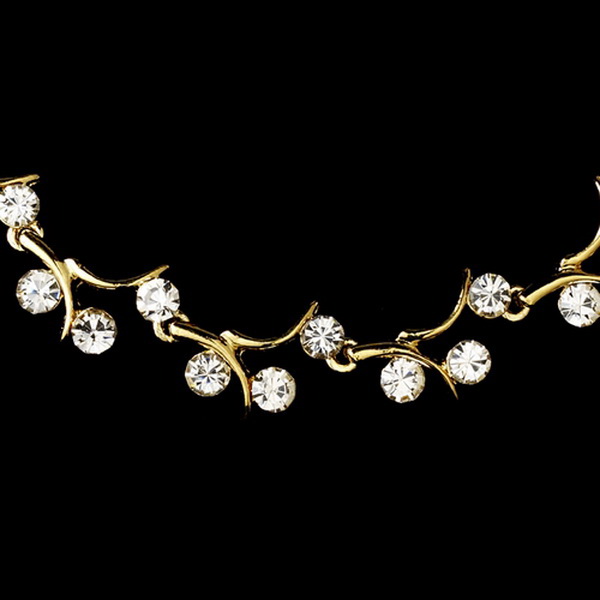 Elegance by Carbonneau NE-388-Gold Elegant Gold AB Bridal Jewelry Set NE 388