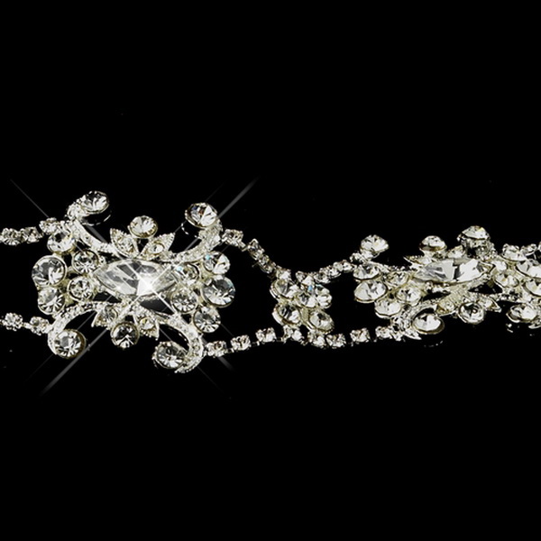 Elegance by Carbonneau HP-15760 Ribbon Crystal Headband Bridal Headpiece 15760