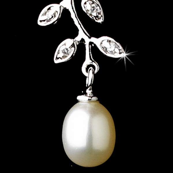 Elegance by Carbonneau E-6512-AS-Ivory Antique Silver White Pearl Earring 6512