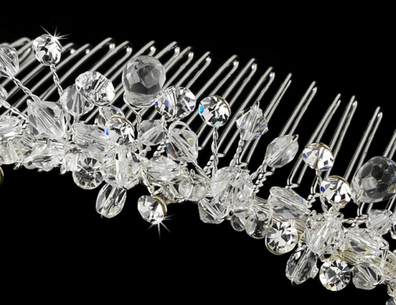 Elegance by Carbonneau Comb-7107-S Swarovski Crystal Bridal Comb 7107