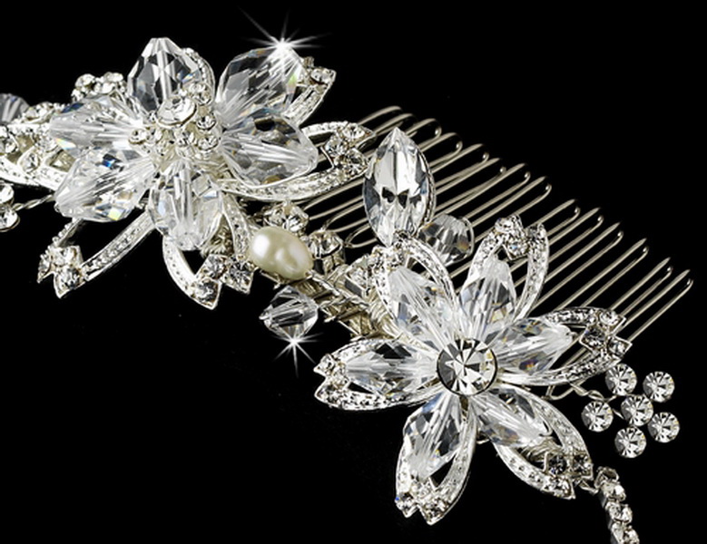 Elegance by Carbonneau Comb-7826 Elegant Crystal Couture Bridal Side Comb 7826