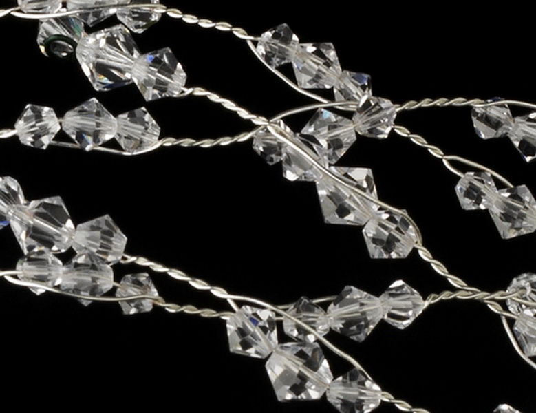 Elegance by Carbonneau HP-8363 Charming Silver Clear Austrian Crystal Bead Headband 8363