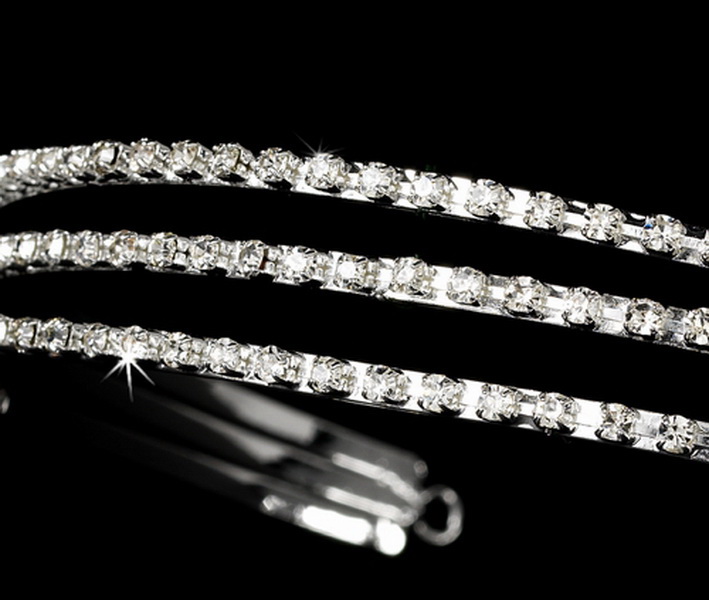 Elegance by Carbonneau HP-4093-S Silver Crystal Triple Band Headband HP 4093