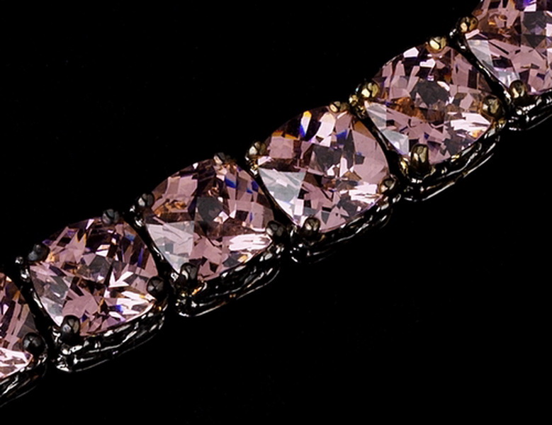 Elegance by Carbonneau B-4115-Pink Glittering Pink Cubic Zirconia Crystal Bracelet B 4115