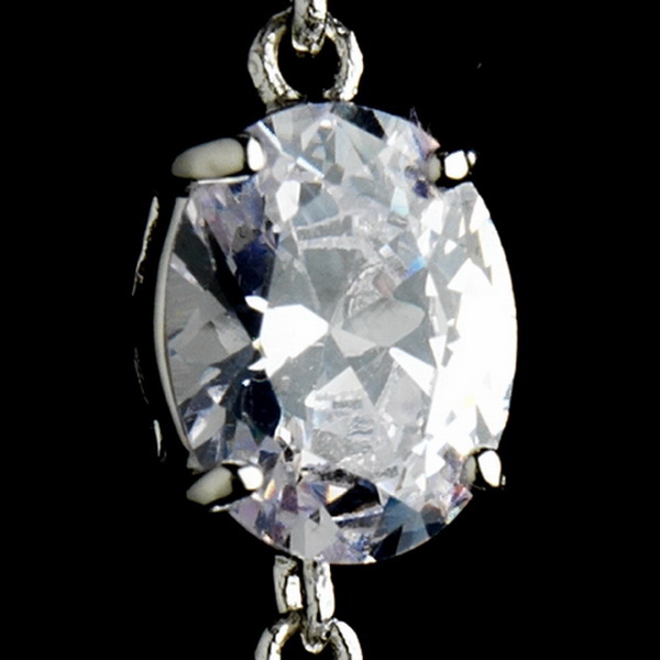 Elegance by Carbonneau E-1652-AS-Clear Dazzling Cubic Zirconium Dangling Earrings E 1652