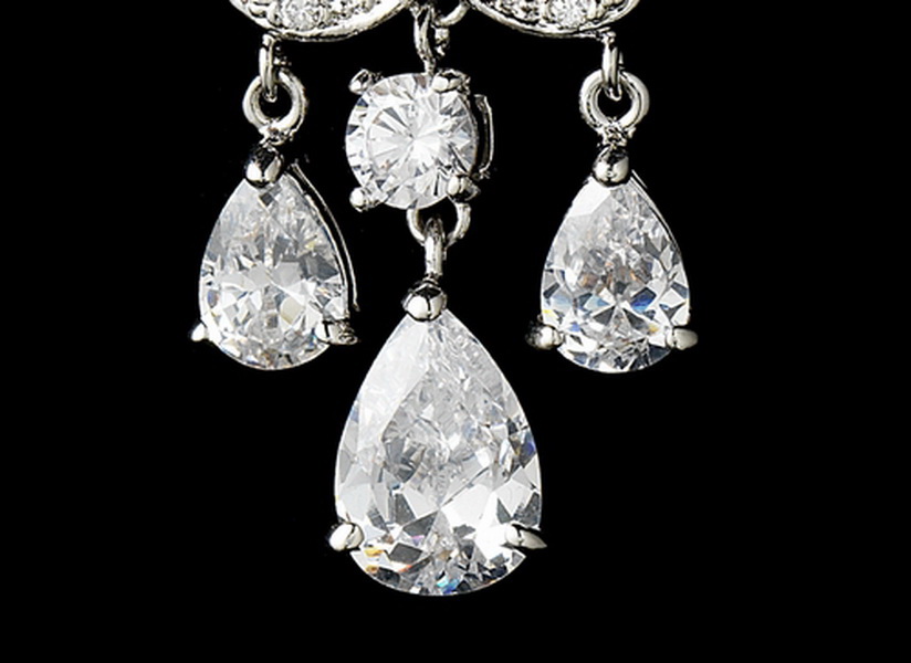 Elegance by Carbonneau E-1576-AS-Clear Gorgeous Chandelier Crystal Drop Earrings E 1576