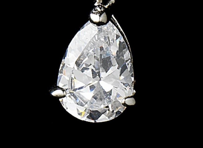 Elegance by Carbonneau E-2656-AS-Clear Crystal Cubic Zirconia Bridal Earrings E 2656