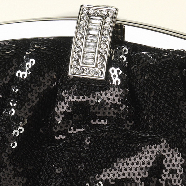 Elegance by Carbonneau EB-321-Black Black Sequin & Rhinestone Evening Bag 321