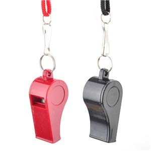 GOGO 10 Pcs Plastic Sports Whistle With Breakaway Lanyard Coach Whistles