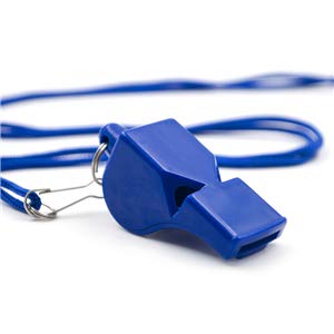 GOGO 10 Pcs Sport Referee Classic Whistle Plastic Pea-Less Safety Whistle, 3 Colors Available
