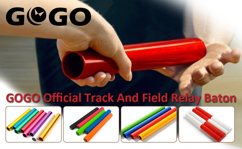 GOGO Aluminum Relay Batons Track Batons Field Race Batons Running Batons for Students Office Clark Outdoor Field Race Tools
