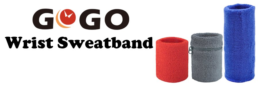 GOGO Athletic Wrist Sweatbands Pair Terry Cloth Wristband for Running Basketball Tennis