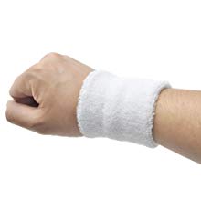 GOGO 2 PCS Terry Cloth Wristband Athletic Wrist Sweatband for Gym Sports