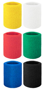 GOGO 6-Piece Wrist Sweatbands Athletic Cotton Terry Cloth Wristband 3 Sizes